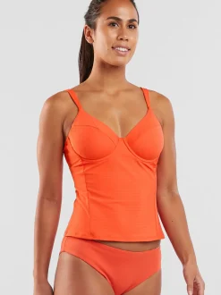 Title Nine Bodacious 2.0 Underwire Tankini Top - Solid Ribbed>Women Tankini Tops