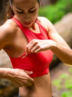 Title Nine Goldilocked And Loaded Pocket Sports Bra><noscript><img width=