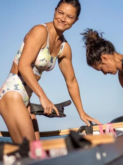 Title Nine Streamline High Waisted Bikini Bottom - Barrier Reef>Women Bikini Bottoms