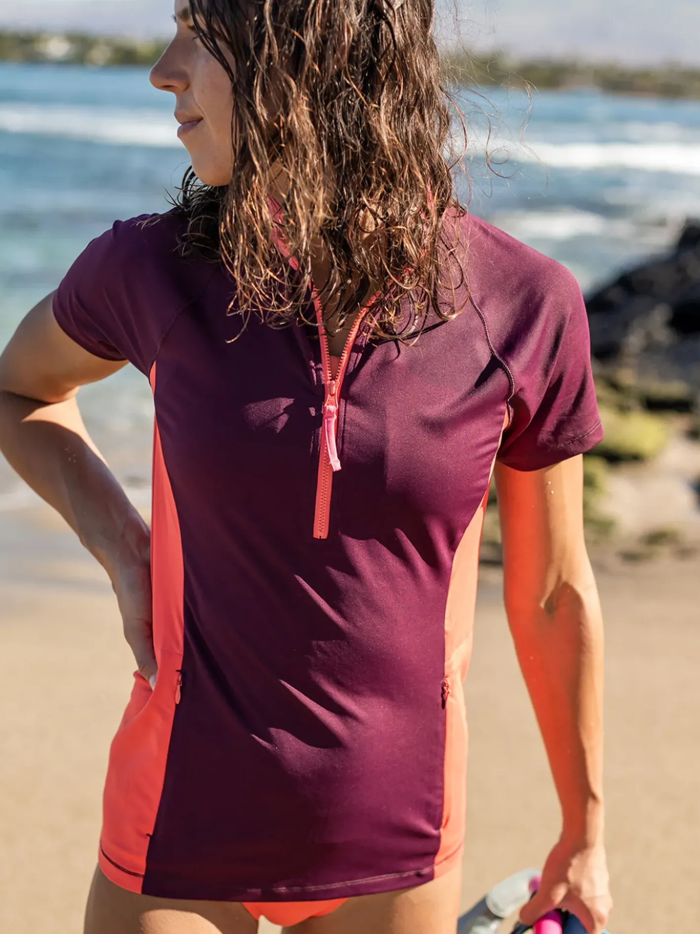Title Nine Sunbuster 1/2 Zip Short Sleeve Sun Shirt - Solid>Women Rash Guards, Sun Shirts & Swim Shirts