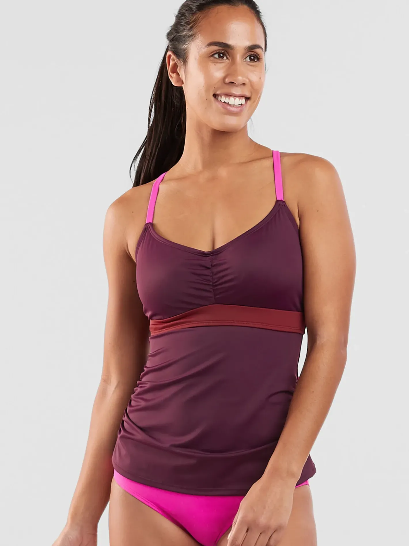 Title Nine Tidal Rave Underwire Tankini Top - Colorblock>Women Tankini Tops