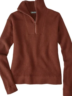 Title Nine Woolicious Waffle 1/4 Zip Sweater - Solid>Women Long Sleeve Tops