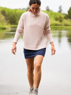 Title Nine Woolicious Waffle 1/4 Zip Sweater - Solid><noscript><img width=