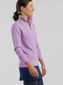 Title Nine Woolicious Waffle 1/4 Zip Sweater - Solid><noscript><img width=