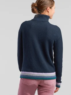 Title Nine Woolicious Waffle 1/4 Zip Sweater - Stripe><noscript><img width=