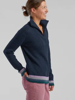 Title Nine Woolicious Waffle 1/4 Zip Sweater - Stripe><noscript><img width=